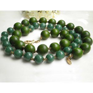 Gara Danielle 12mm Genuine African Jade Bead 32” Necklace